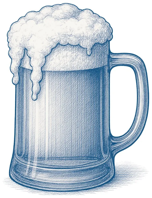 Disegno di un boccale di birra
