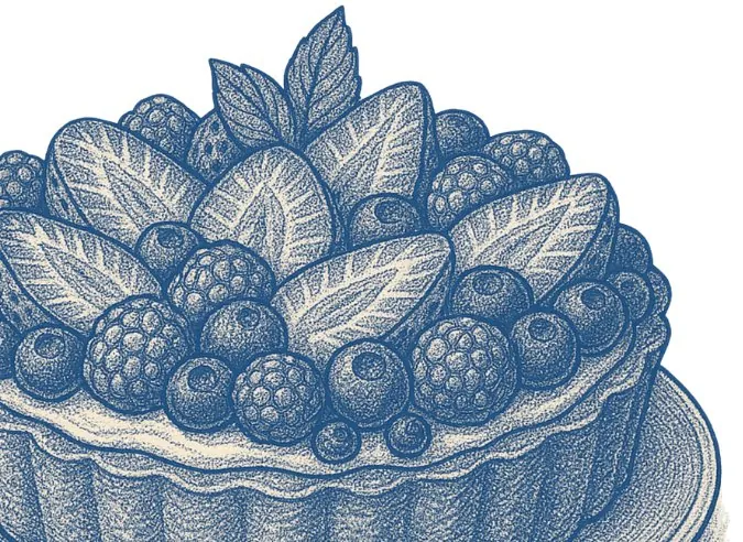 Disegno di una crostata ai frutti di bosco